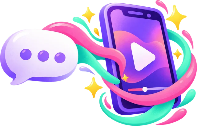 Balon chat berubah jadi video di HP
